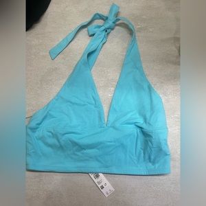 Blue garage halter top